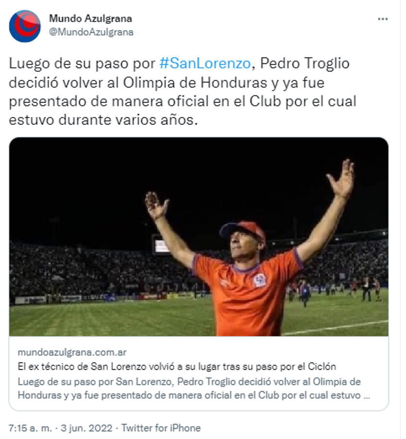 La reacción de la prensa ante la vuelta de Pedro Troglio a Olimpia: ‘‘Vuelve a dirigir a un viejo amor’’