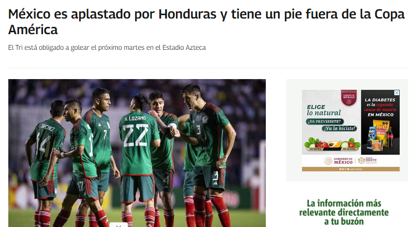 “México es exhibido”, “Papelón” y “Fue un paseo”: prensa azteca amanece frustrada por el gran triunfo de Honduras