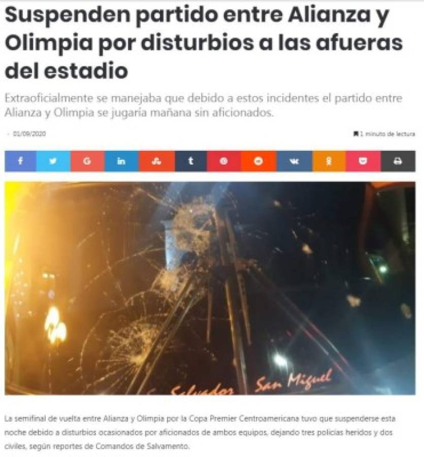 Alianza-Olimpia: Lo que dijeron los medios internacionales sobre los disturbios