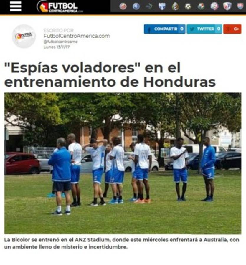 Así cuenta el mundo el espionaje de Australia a la Selección de Honduras