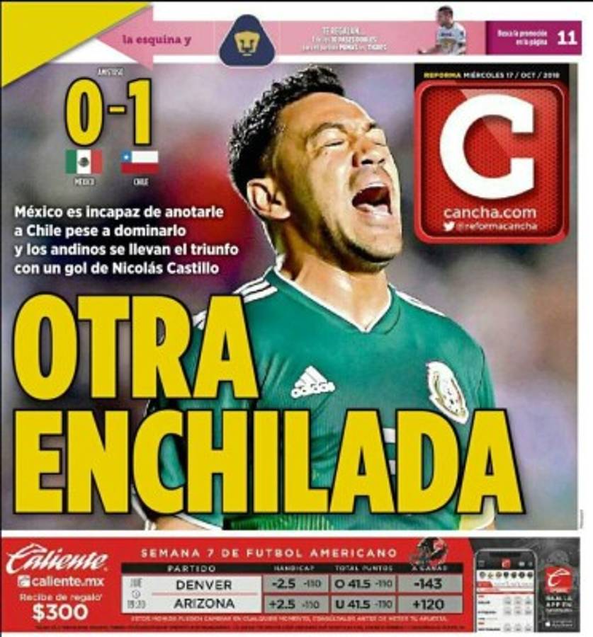La prensa mexicana arremete contra su selección por perder contra Chile