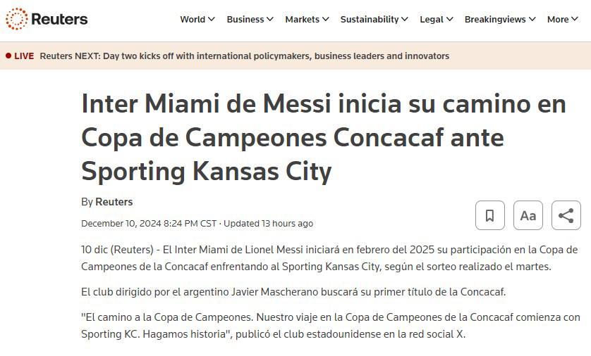 Lo que dice la prensa internacional sobre los cruces de la Copa de Campeones de Concacaf y del rival del Inter Miami de Messi