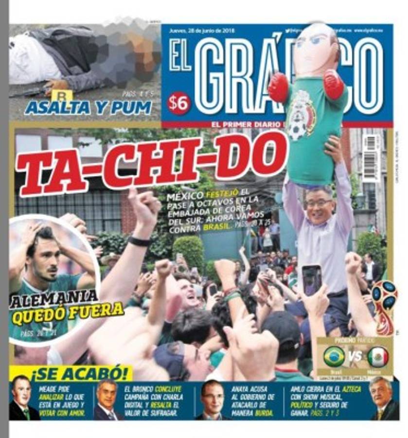Así vienen hoy las portadas de los diarios de México: 'Humillados avanzamos' y '¡Que viva Corea!'