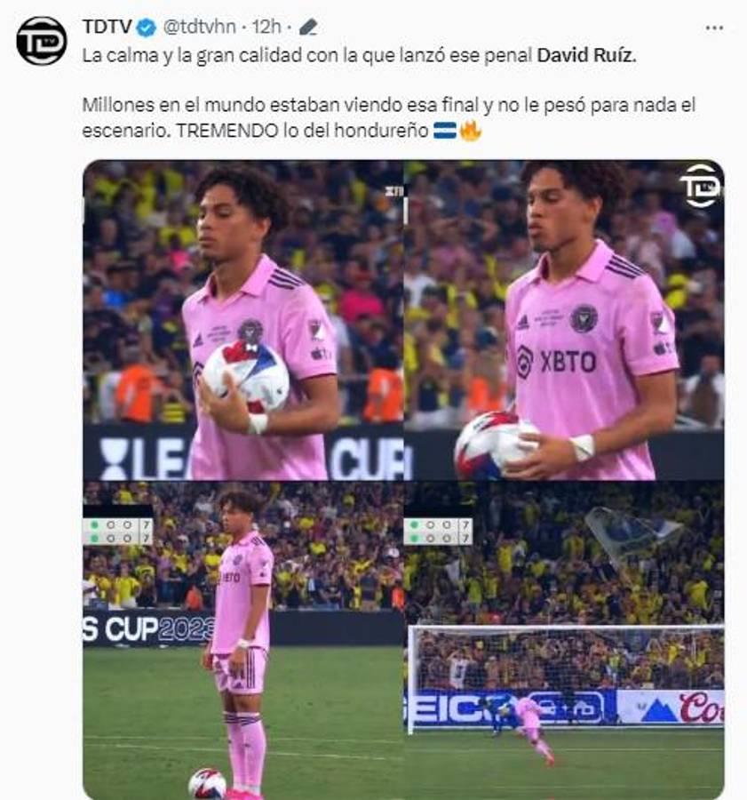 “Un hondureño es campeón con Messi”, “Un penal con categoría”: Los tremendos elogios a David Ruiz tras quedar campeón con Inter Miami