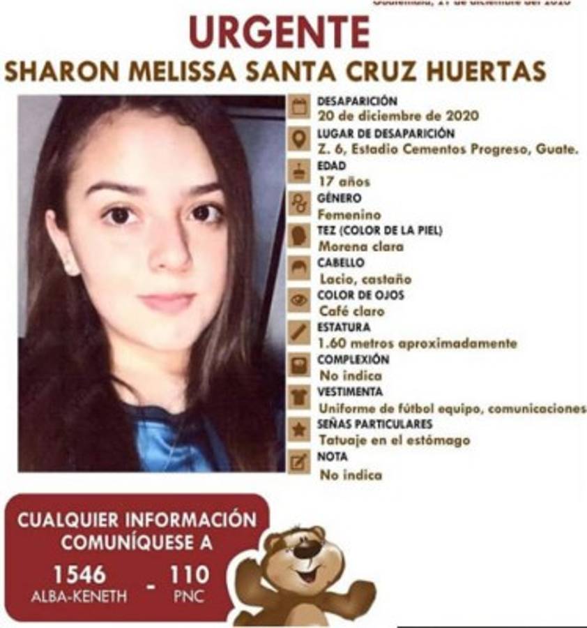 Buenas noticias: así fue encontrada con vida Sharon Santa Cruz, promesa del fútbol femenino en Guatemala