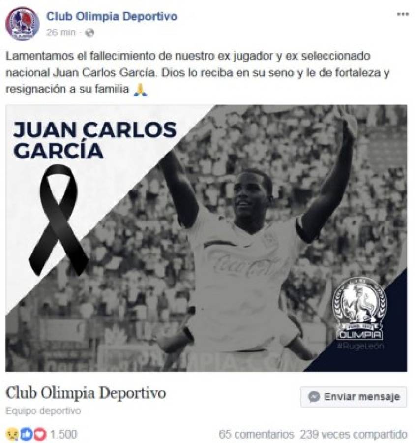 ¡Emotivo! El mundo del fútbol reacciona ante la muerte de Juan Carlos García