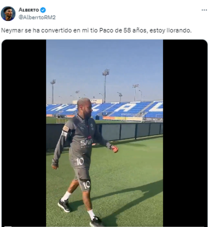 Neymar volvió a entrenar con el Al Hilal de Arabia y todos hablan de lo mismo: “Se convirtió en mi tío Paco de 58 años”