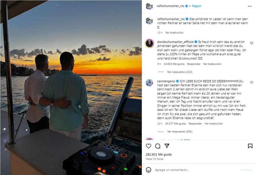 Famoso piloto de Fórmula 1 anuncia que es gay y presenta su novio: “Después de dos años, por fin pueden mostrar su amor”