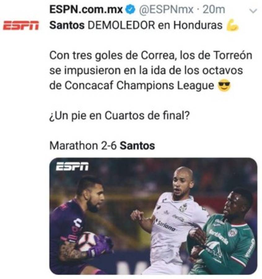 ¡Ardiente! Medios internacionales hacen eco del triunfo abultado de Santos ante Marathón