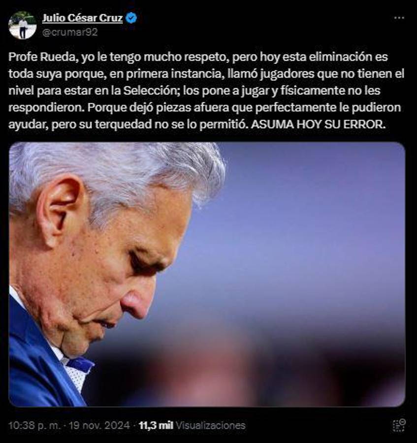 La prensa hondureña atiza contra Reinaldo Rueda tras goleada ante México: “Es toda tuya”, “Expuso de forma horrible al jugador” y “Fue vulnerable”