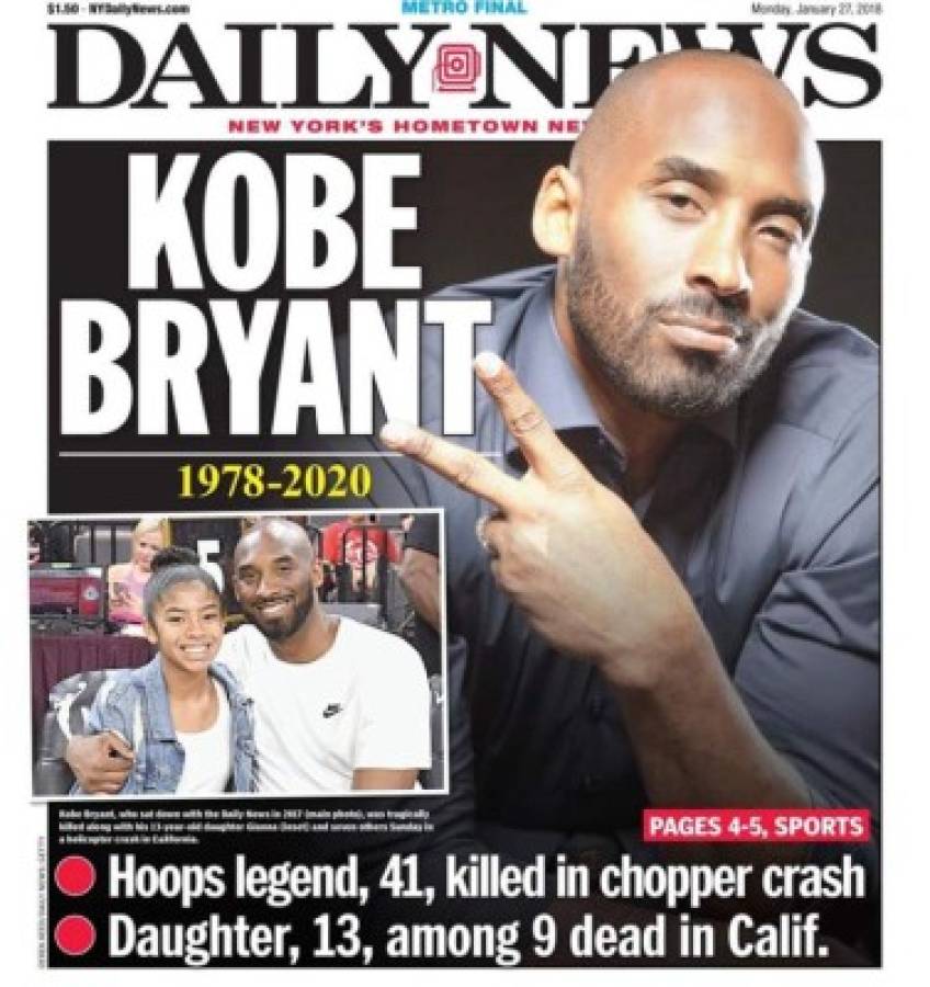 Tristes portadas: El deporte llora la muerte de Kobe Bryant, leyenda de la NBA