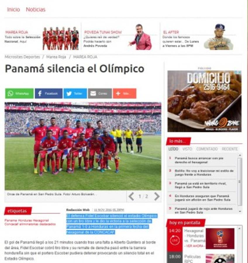 La prensa de Panamá no nos perdona: Silenciamos el Olímpico