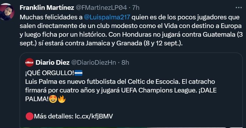 “Luis Palma entre los más caros”, “Jugará Champions League”: La reacción de la prensa al fichaje del hondureño con el Celtic de Escocia