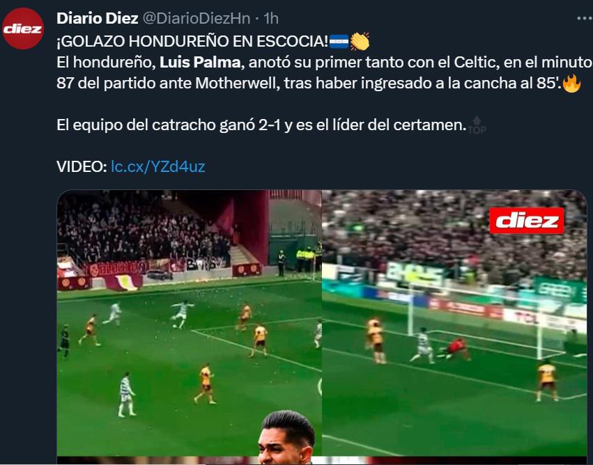 “Palma está cumpliendo sus sueños”, “Empezó a dar frutos”: Prensa hondureña e internacional halaga golazo del catracho con el Celtic