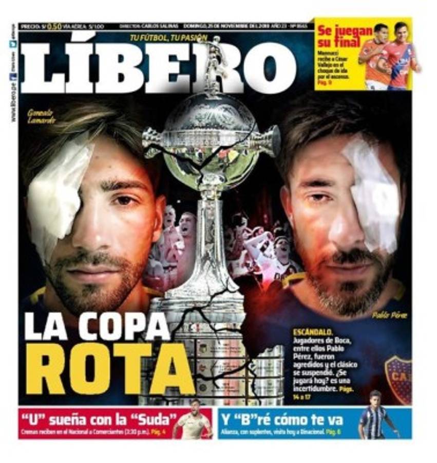 Pelotudos y la copa rota: Las portadas del escándalo del River Plate-Boca Juniors