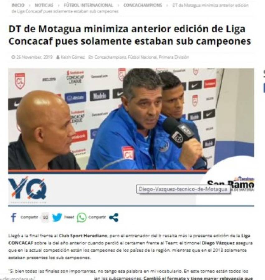 Prensa de Costa Rica: 'Saprissa se somete al infierno; enfrentará a un Motagua decaído'