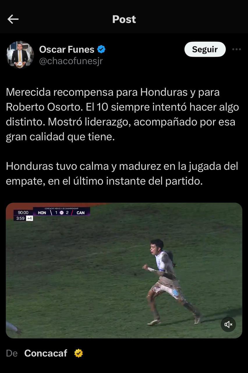 ”El mejor de Honduras”, “alma de la Selección”: Prensa se rinde ante Roberto Osorto tras ser héroe en el Premundial Sub-20