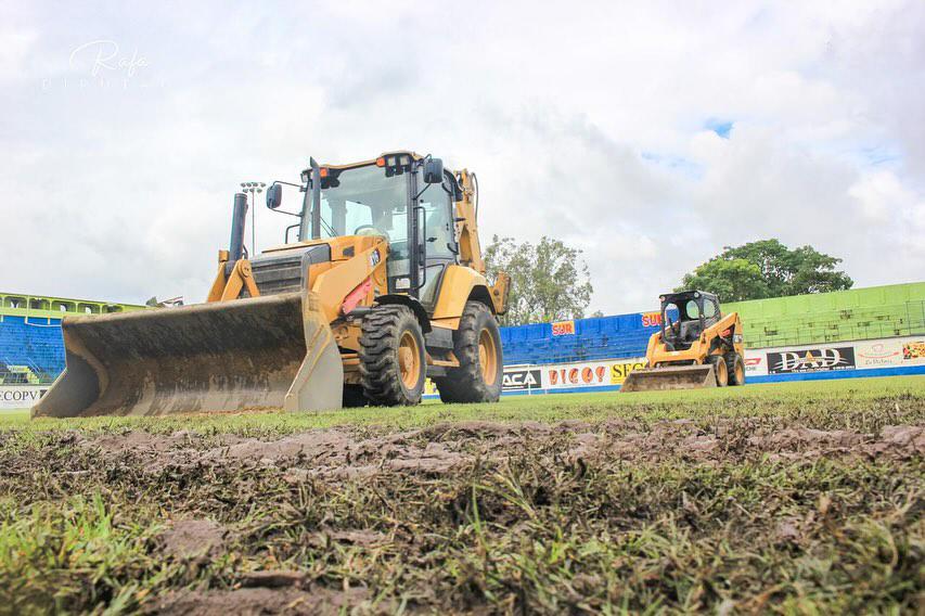 ¿Será como el Nacional? Así lucen los avances en el cambio césped del estadio Juan Ramón Brevé Vargas de Olancho