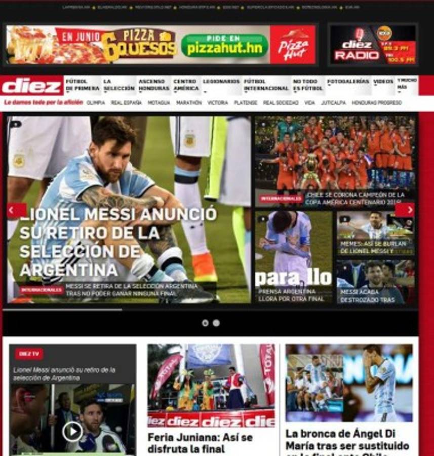 Prensa mundial impactada por el retiro de Messi de la selección