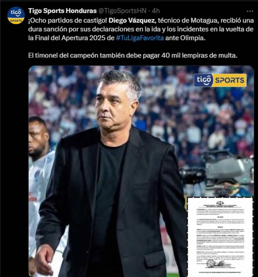 “Faltó que no lo dejaran entrar al país”: la reacción al duro castigo de Diego Vázquez y piden sanción para Olimpia