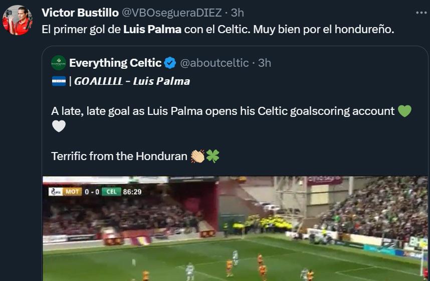 “Palma está cumpliendo sus sueños”, “Empezó a dar frutos”: Prensa hondureña e internacional halaga golazo del catracho con el Celtic