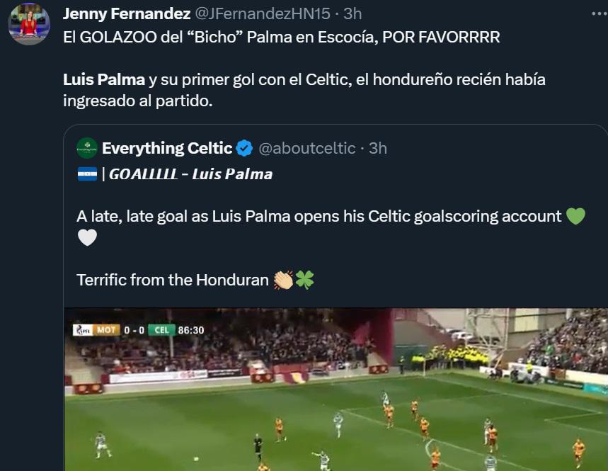 “Palma está cumpliendo sus sueños”, “Empezó a dar frutos”: Prensa hondureña e internacional halaga golazo del catracho con el Celtic