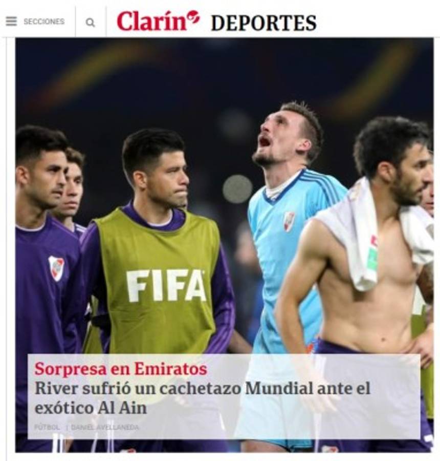 Así titularon los medios internacionales la eliminación de River Plate en el Mundial de Clubes
