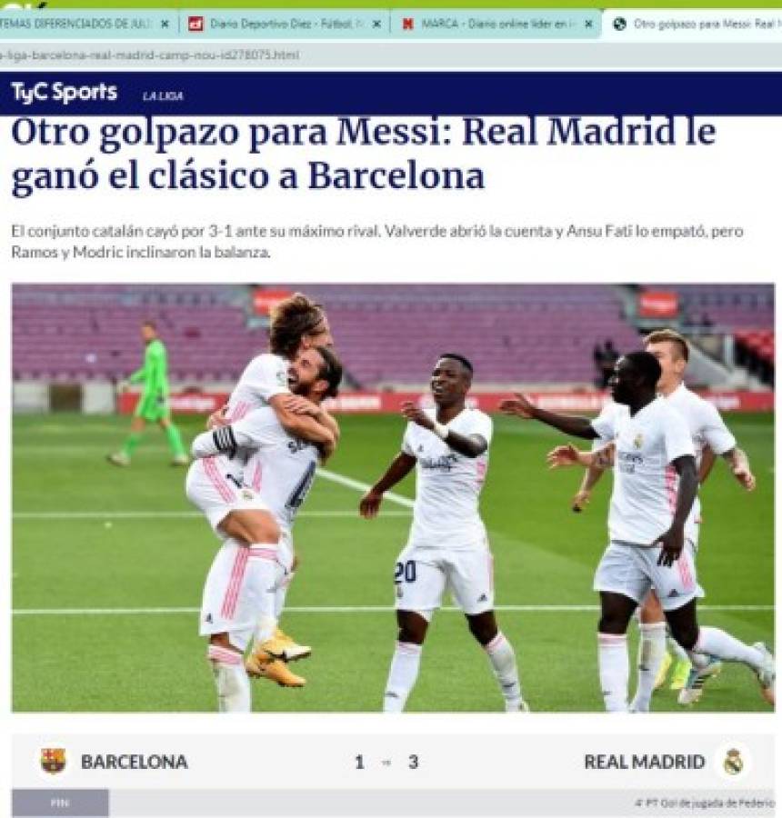 'Inquietante sospecha y vuelve siempre', la prensa mundial sobre el 'asalto' del Real Madrid al Barcelona