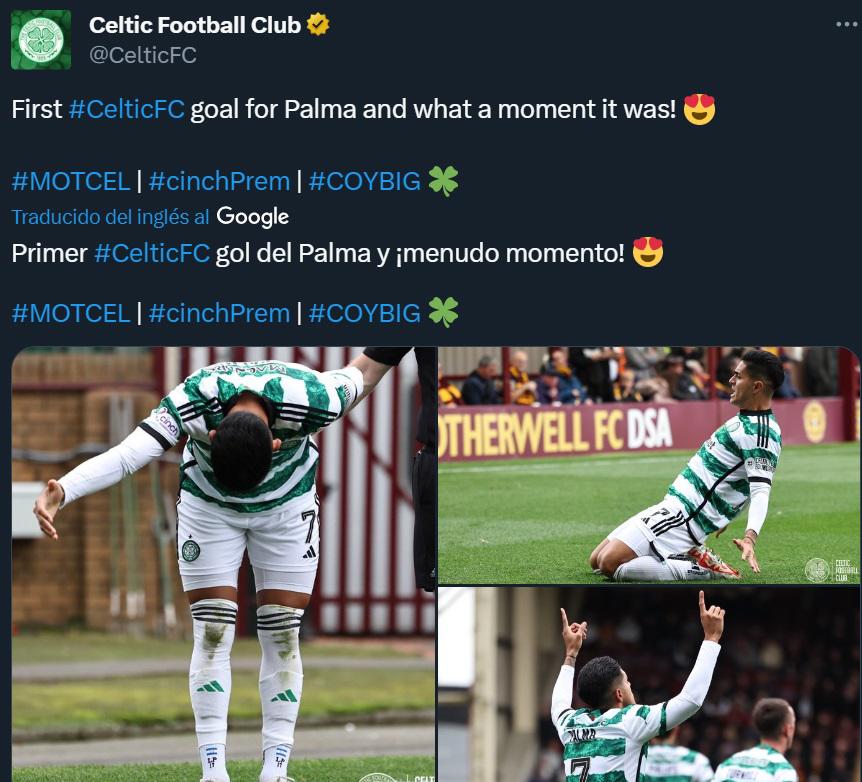 “Palma está cumpliendo sus sueños”, “Empezó a dar frutos”: Prensa hondureña e internacional halaga golazo del catracho con el Celtic