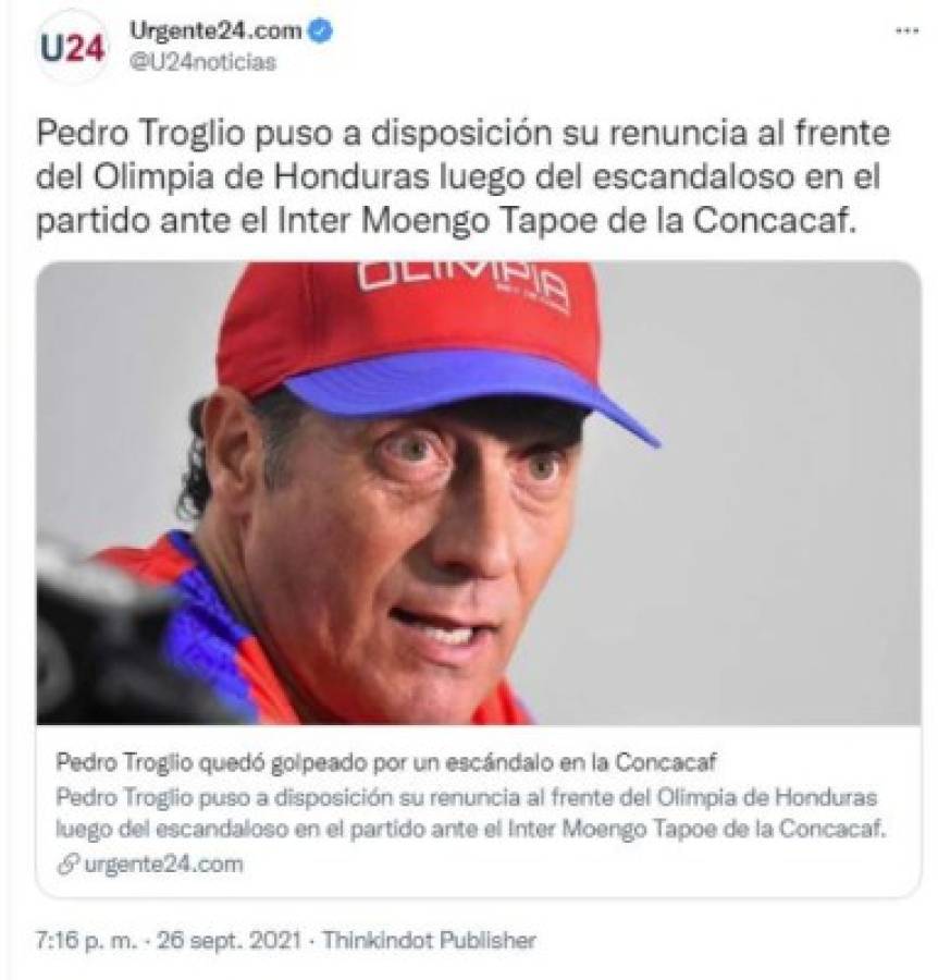 'Manchado por un escándalo': así reaccionó la prensa tras la disposición de renuncia de Pedro Troglio del Olimpia