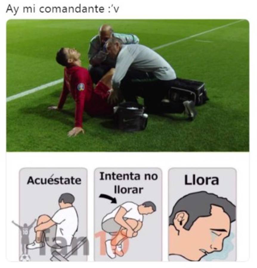 Cristiano Ronaldo y los memes de su lesión en el empate de Portugal ante Serbia