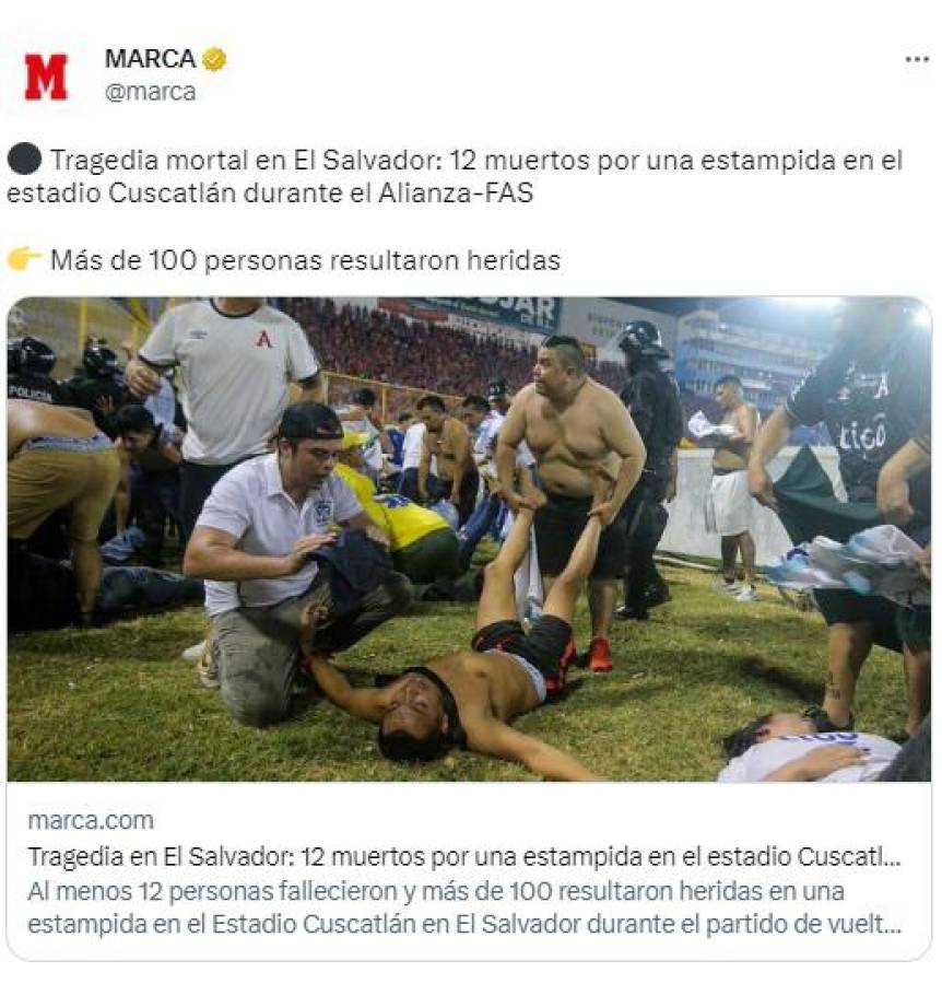 Olimpia y Real Madrid envían mensaje: La dura reacción del mundo tras la tragedia en El Salvador; “Imágenes que marcarán historia”