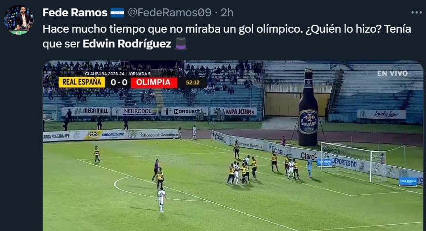 “Descomunal”, “Memorable”: Prensa de Honduras e internacional se rinde ante golazo olímpico de Edwin Rodríguez
