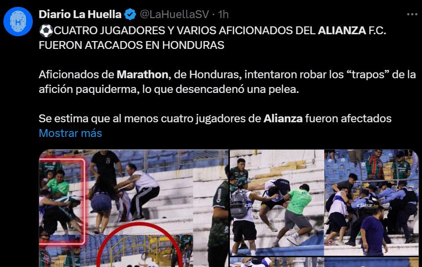 Prensa salvadoreña divulga nuevas imágenes del zafarrancho Marathón - Alianza y arremeten: “Reprochable”