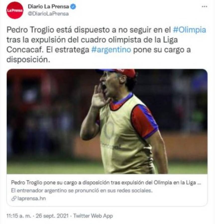 'Manchado por un escándalo': así reaccionó la prensa tras la disposición de renuncia de Pedro Troglio del Olimpia