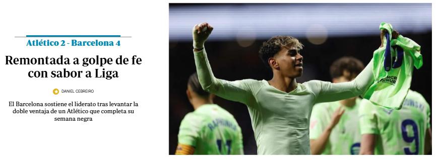 Así reacciona la prensa tras la remontada del Barcelona al Atlético: “Nada puede con nosotros; golpe en LaLiga”