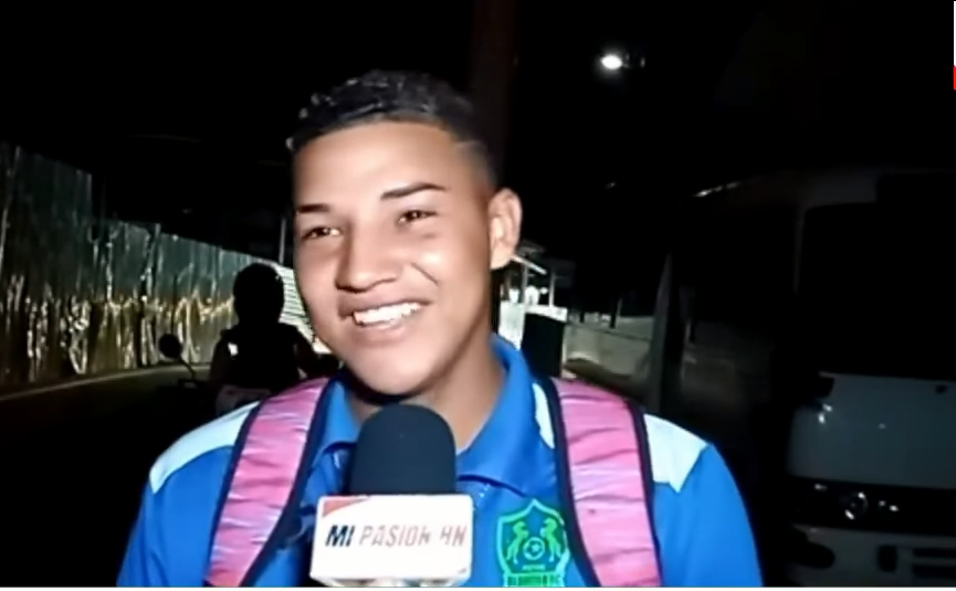 La sonrisa inapagable de Ángel Villatoro hablando de su gol ante Olimpia. FOTO: Cortesía