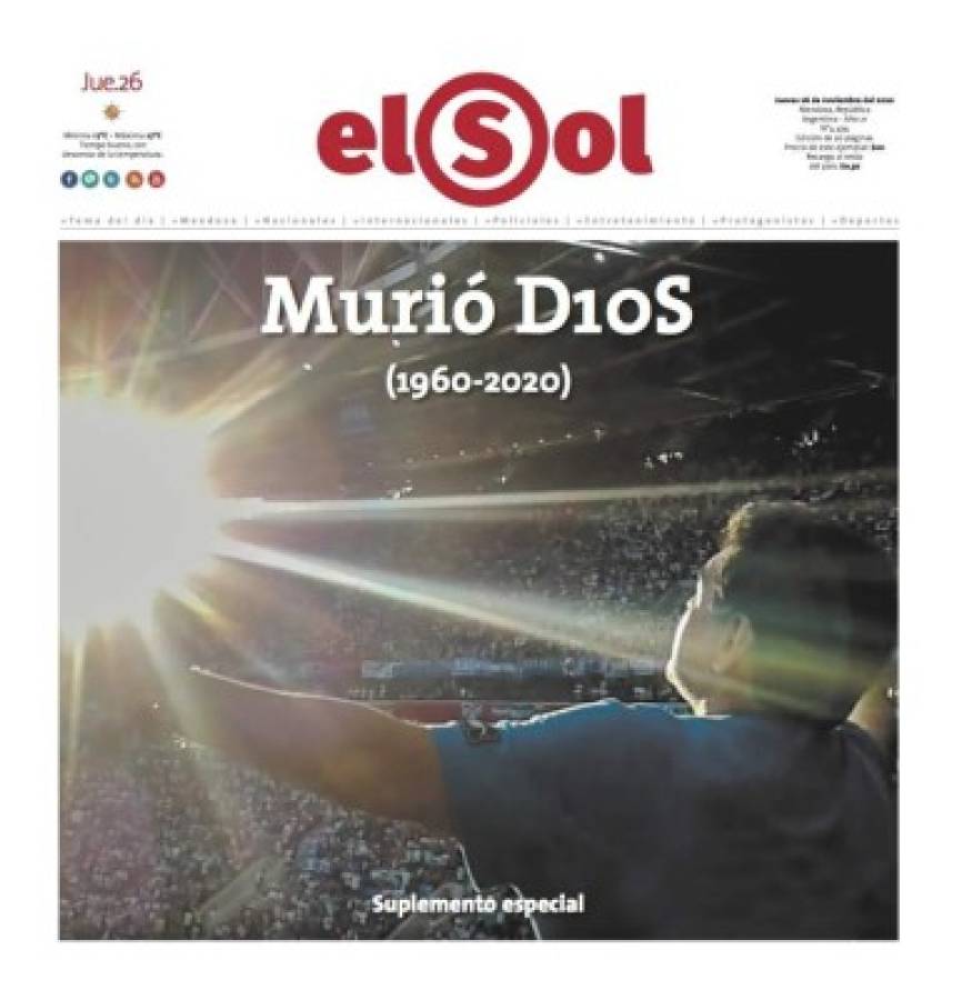 'D10s ya está en el cielo': Las portadas del mundo el día después de la muerte de Diego Maradona