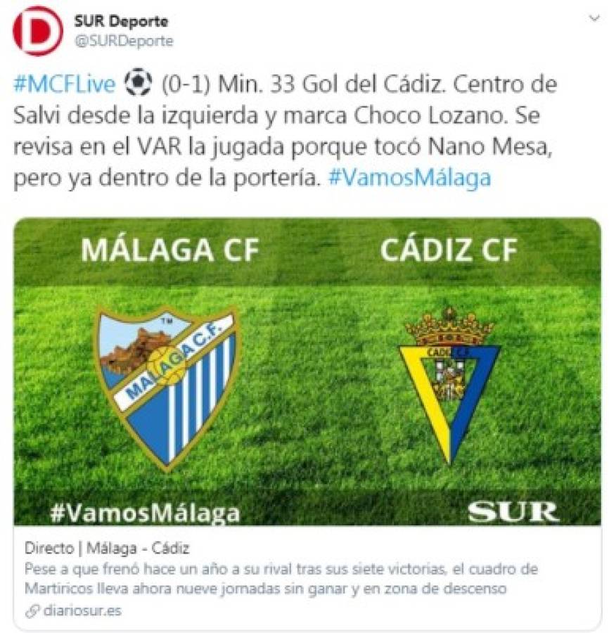 Lo que dice la prensa internacional del Cádiz y el Choco Lozano tras su cuarto gol consecutivo: 'Imparables'