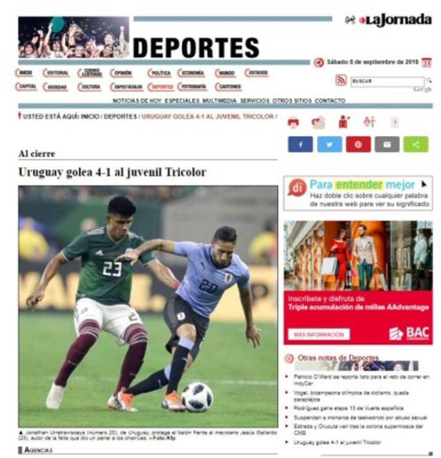 Medios mexicanos no perdonan a su selección tras ser goleada por Uruguay