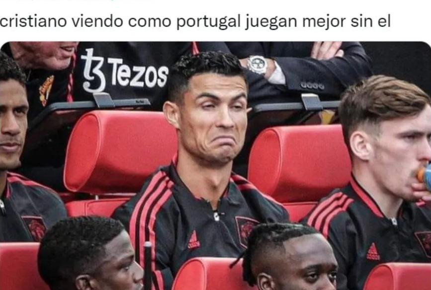 Cristiano Ronaldo es víctima de los memes por ser suplente y no meter gol en la paliza de Portugal a Suiza en el Mundial