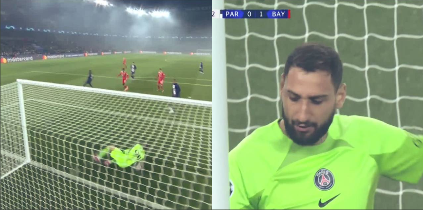 El remate de Kingsley Coman le pasó por debajo de las manos al portero del PSG, Donnarumma.