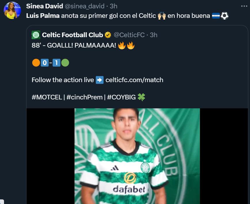 “Palma está cumpliendo sus sueños”, “Empezó a dar frutos”: Prensa hondureña e internacional halaga golazo del catracho con el Celtic