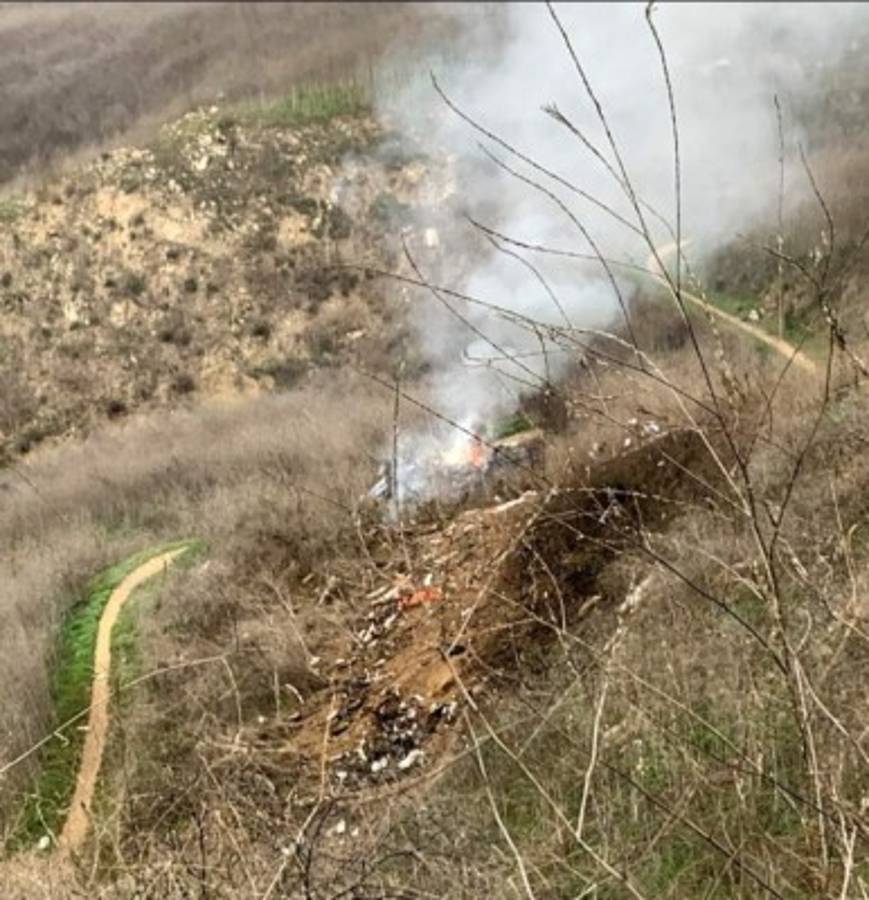 Las primeras imágenes del momento cuando se estrella el helicóptero de Kobe Bryant