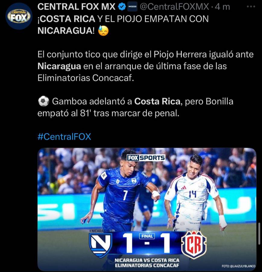 No era penal Nos bailaron: así reacciona la prensa al empate de Costa Rica ante Nicaragua ¿Qué dijo Chepebomba?