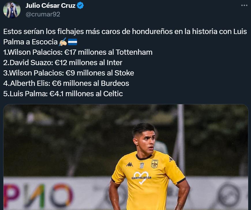 “Luis Palma entre los más caros”, “Jugará Champions League”: La reacción de la prensa al fichaje del hondureño con el Celtic de Escocia