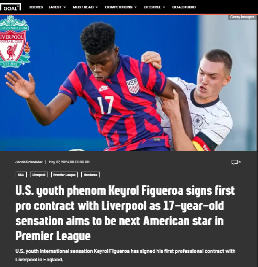 Lo que dicen los medios del fichaje de Keyrol Figueroa por el Liverpool: “Próxima estrella de la Premier League”