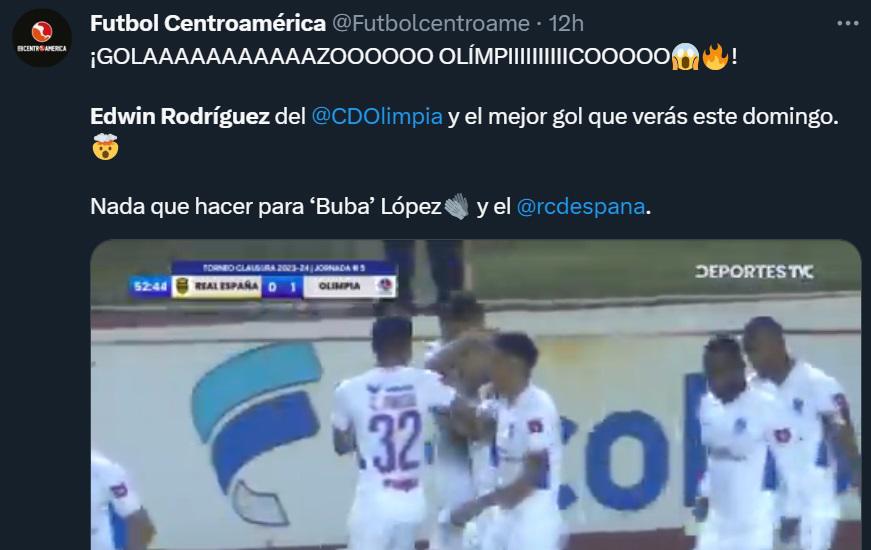 “Descomunal”, “Memorable”: Prensa de Honduras e internacional se rinde ante golazo olímpico de Edwin Rodríguez