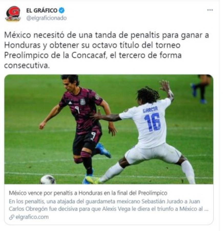 Lo que dice la prensa luego de que Honduras cayera contra México: ''Qué Preolímpico firmaron los catrachos''