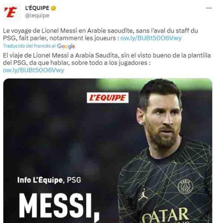 La dura reacción de Mbappé y los jugadores del PSG luego del viaje relámpago de Messi a Arabia Saudita